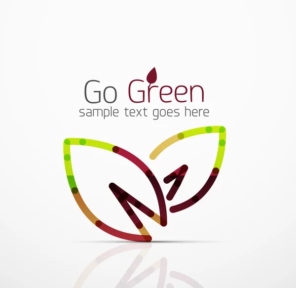 Idea di logo astratto vettoriale, foglia ecologica, pianta naturale, icona di business concetto verde. Modello di design logotipo creativo — Vettoriale Stock