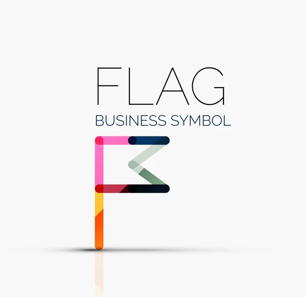 Logo flag, abstract linear geometric business icon — Stock Vector