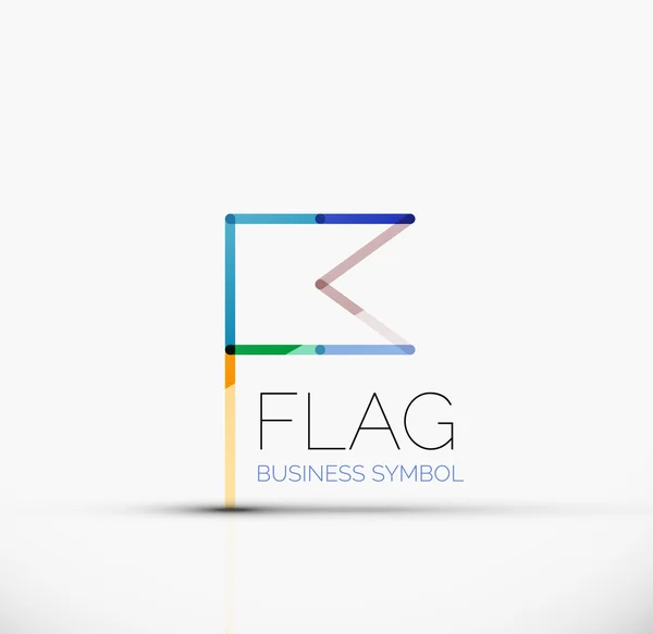 Logo flag, abstract linear geometric business icon — Stock Vector