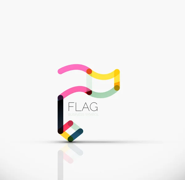 Logo flagga, abstrakt linjär geometriska business ikonen — Stock vektor