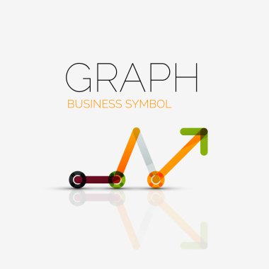 Soyut logo fikri, doğrusal grafik veya grafik iş simgesi. Yaratıcı vektör logo tasarım şablonu