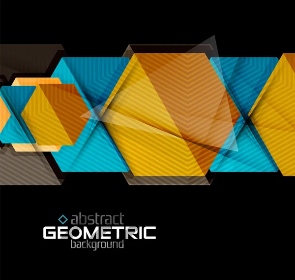 Forme geometriche in carta strutturata su nero — Vettoriale Stock