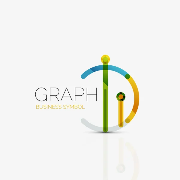 Abstract logo idea, linear chart or graph  business icon. Creative vector logotype design template — Stock Vector