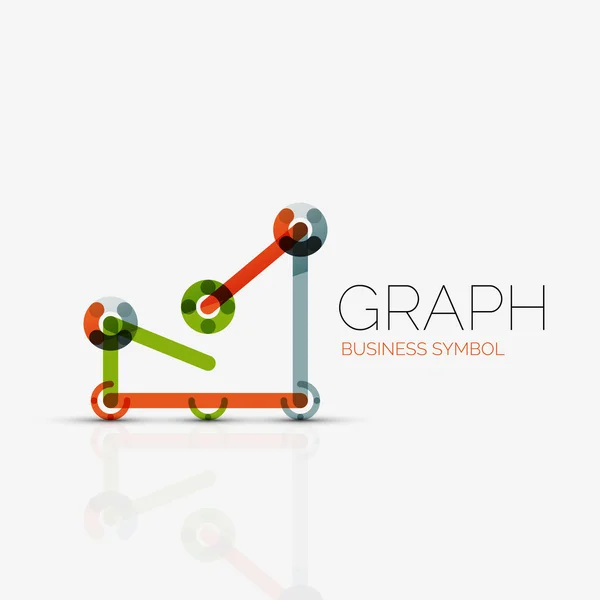 Abstract logo idea, linear chart or graph  business icon. Creative vector logotype design template — Stock Vector