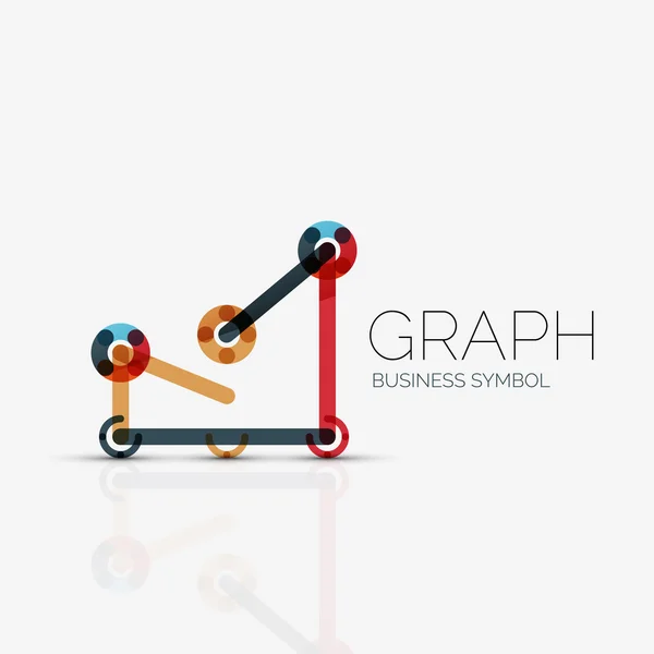 Abstract logo idea, linear chart or graph  business icon. Creative vector logotype design template — Stock Vector