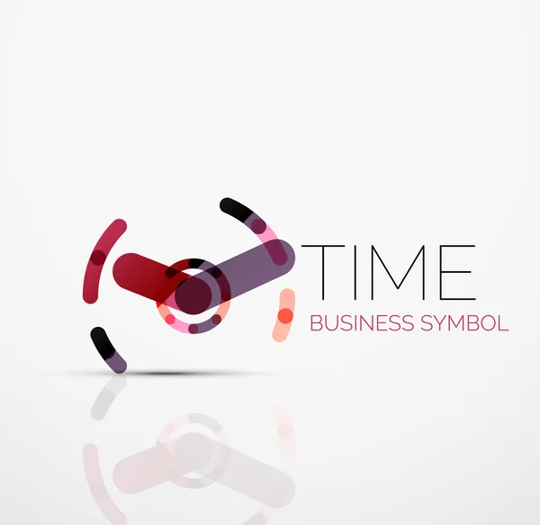 Vector abstract logo idea, time concept or clock business icon. Creative logotype design template — Stock Vector