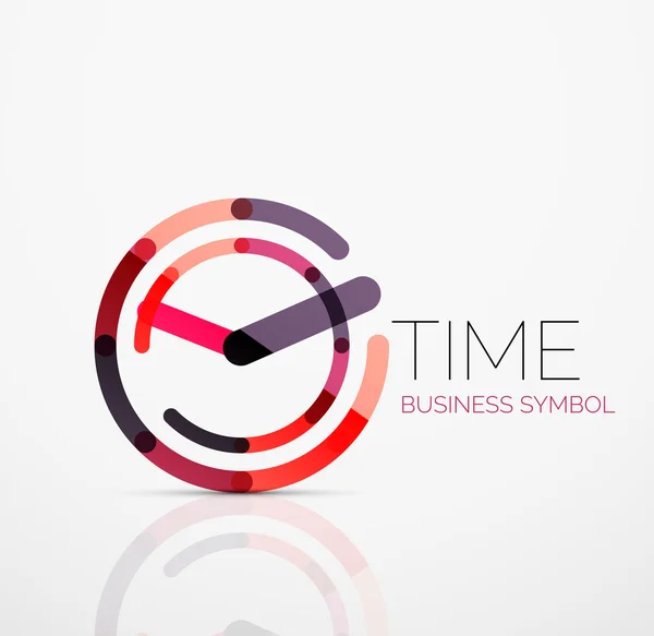 Vector abstract logo idea, time concept or clock business icon. Creative logotype design template — Stock Vector