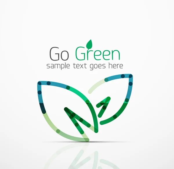 추상적인 로고 아이디어, 에코 리프, 자연 식물, 녹색 개념 비즈니스 아이콘 벡터. 크리에이 티브 로고 타입 디자인 서식 파일 — 스톡 벡터