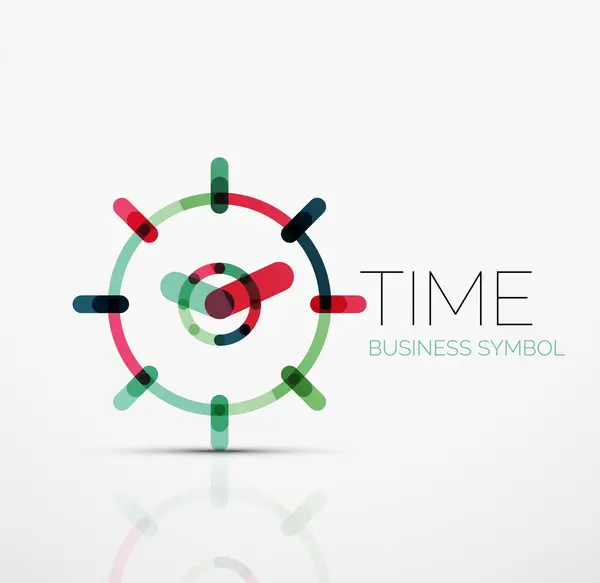 Vector abstrakt logo idé, tid koncept eller klocka business ikonen. Kreativa logotyp formgivningsmall — Stock vektor