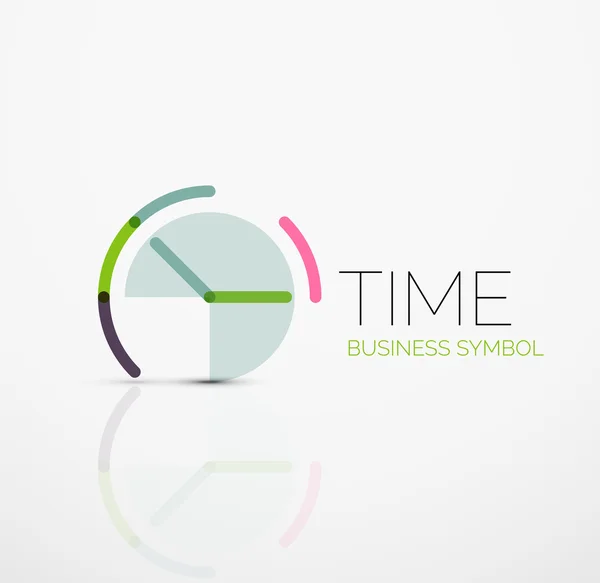 Idea de logotipo abstracto vectorial, concepto de tiempo o icono de negocio reloj. Plantilla de diseño del logotipo creativo — Archivo Imágenes Vectoriales