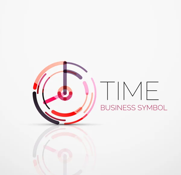 Idea de logotipo abstracto vectorial, concepto de tiempo o icono de negocio reloj. Plantilla de diseño del logotipo creativo — Vector de stock