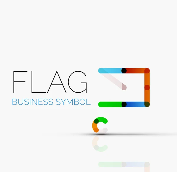 Logo flag, abstract linear geometric business icon — Stock Vector