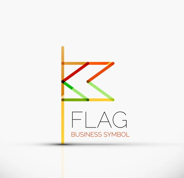 Logo flag, abstract linear geometric business icon — Stock Vector