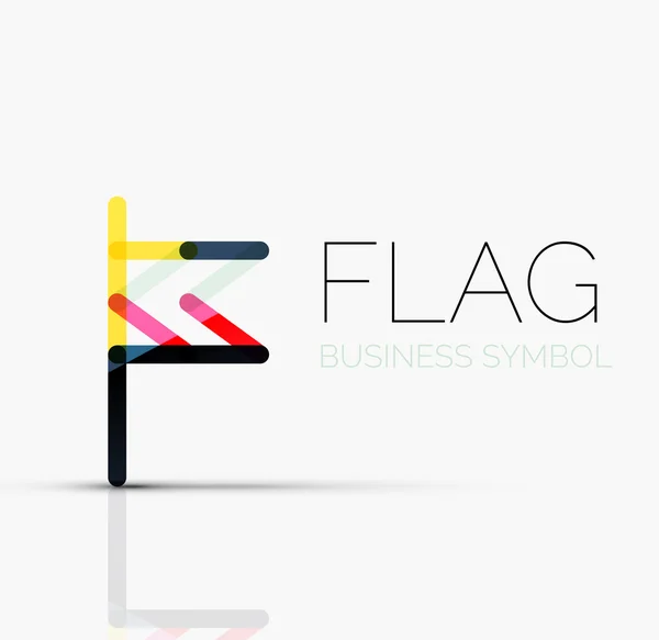 Logo flag, abstract linear geometric business icon — Stock Vector