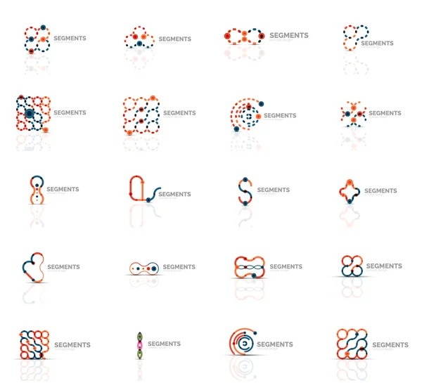 Esboço redemoinho e círculo mínimo conjunto de logotipo geométrico abstrato — Vetor de Stock