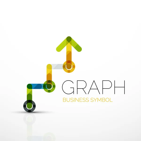 Abstract logo idea, linear chart or graph  business icon. Creative vector logotype design template — Stock Vector