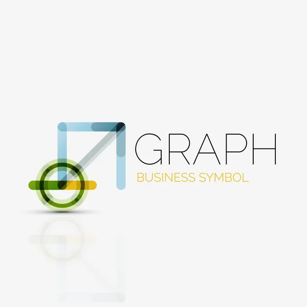 Abstract logo idea, linear chart or graph  business icon. Creative vector logotype design template — Stock Vector