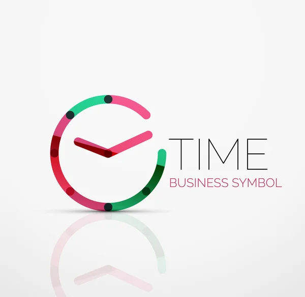 Vector abstract logo idea, time concept or clock business icon. Creative logotype design template — Stock Vector