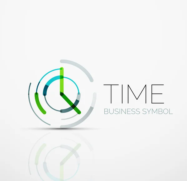 Vektor abstrakte Logo-Idee, Zeitkonzept oder Uhr Business-Symbol. Kreative Vorlage für die Gestaltung von Logos — Stockvektor