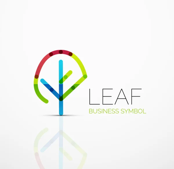 Idée de logo abstrait vectoriel, feuille écologique, plante naturelle, icône de l'entreprise concept vert. Modèle de conception de logotype créatif — Image vectorielle