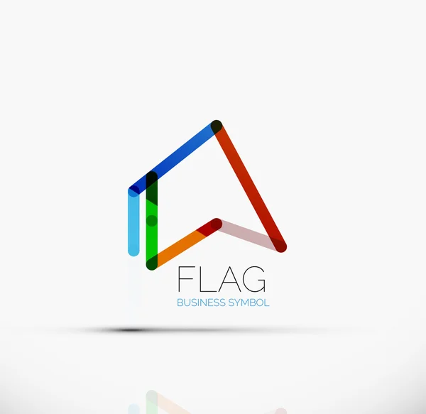 Logo flag, abstract linear geometric business icon — Stock Vector