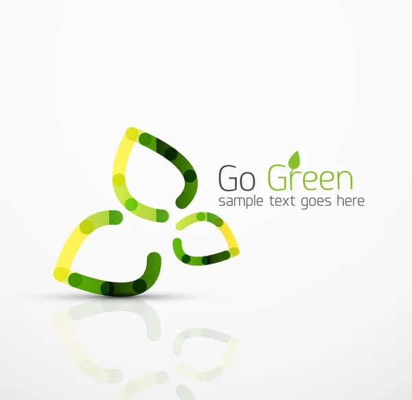 Vector abstract logo idea, eco leaf, nature plant, green concept business icon. Creative logotype design template — Stock Vector