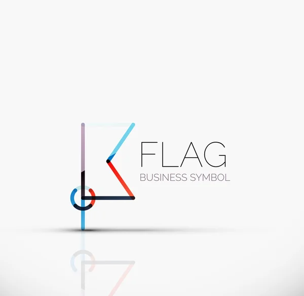 Logo flag, abstract linear geometric business icon — Stock Vector