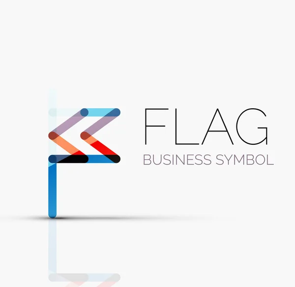 Logo flag, abstract linear geometric business icon — Stock Vector