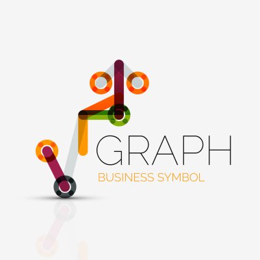 Soyut logo fikri, doğrusal grafik veya grafik iş simgesi. Yaratıcı vektör logo tasarım şablonu