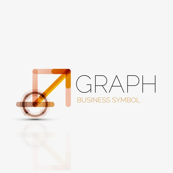 Idea abstracta del logotipo, gráfico lineal o icono de negocio gráfico. Plantilla de diseño del logotipo vector creativo — Vector de stock