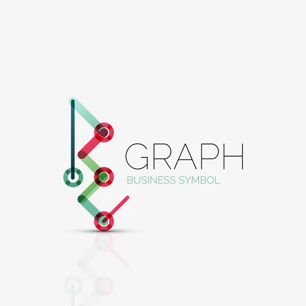 Abstract logo idea, linear chart or graph  business icon. Creative vector logotype design template — Stock Vector