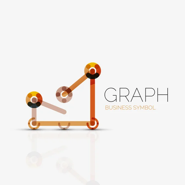 Idea abstracta del logotipo, gráfico lineal o icono de negocio gráfico. Plantilla de diseño del logotipo vector creativo — Vector de stock