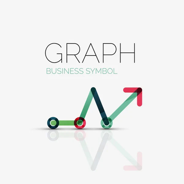 Abstract logo idea, linear chart or graph  business icon. Creative vector logotype design template — Stock Vector