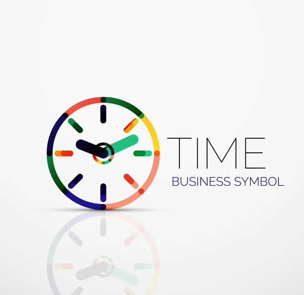 Idea de logotipo abstracto vectorial, concepto de tiempo o icono de negocio reloj. Plantilla de diseño del logotipo creativo — Vector de stock