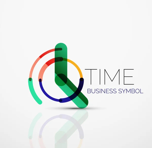 Vektor abstrakte Logo-Idee, Zeitkonzept oder Uhr Business-Symbol. Kreative Vorlage für die Gestaltung von Logos — Stockvektor