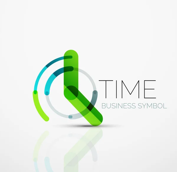 Vektor abstrakte Logo-Idee, Zeitkonzept oder Uhr Business-Symbol. Kreative Vorlage für die Gestaltung von Logos — Stockvektor