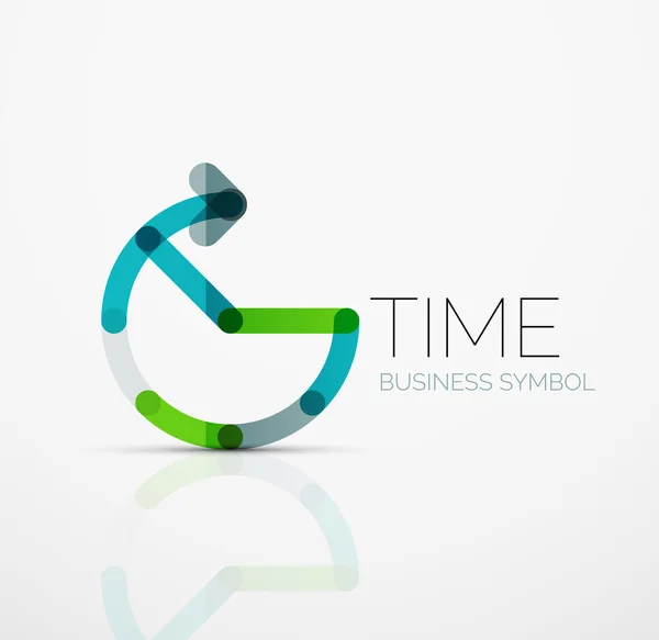 Vector ideia logotipo abstrato, conceito de tempo ou ícone do negócio relógio. Modelo de design de logotipo criativo — Vetor de Stock