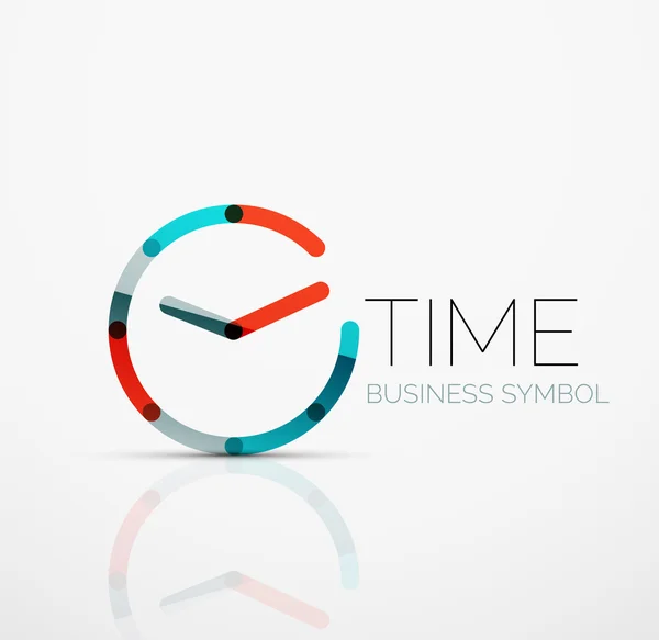 Vector abstract logo idea, time concept or clock business icon. Creative logotype design template — Stock Vector