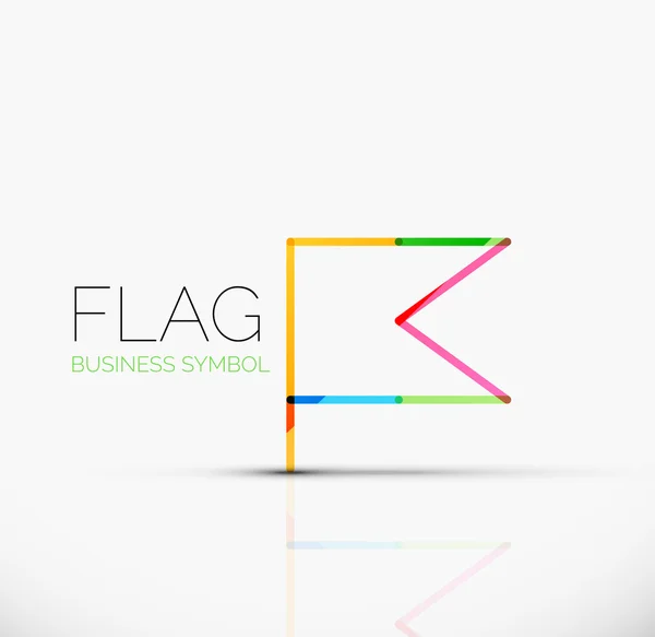 Logo flag, abstract linear geometric business icon — Stock Vector