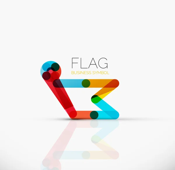 Bandiera logo, astratto lineare geometrica icona di business — Vettoriale Stock