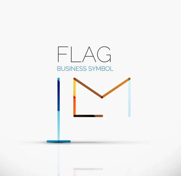 Logo drapeau, abstrait linéaire géométrique icône d'entreprise — Image vectorielle