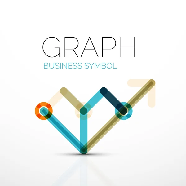 Idea abstracta del logotipo, gráfico lineal o icono de negocio gráfico. Plantilla de diseño del logotipo vector creativo — Vector de stock