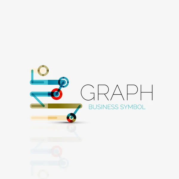 Abstract logo idea, linear chart or graph  business icon. Creative vector logotype design template — Stock Vector