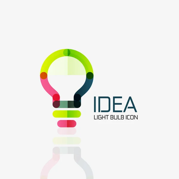 Logo, lampadina vettoriale astratta lineare geometrica business icon. Idea concetto — Vettoriale Stock