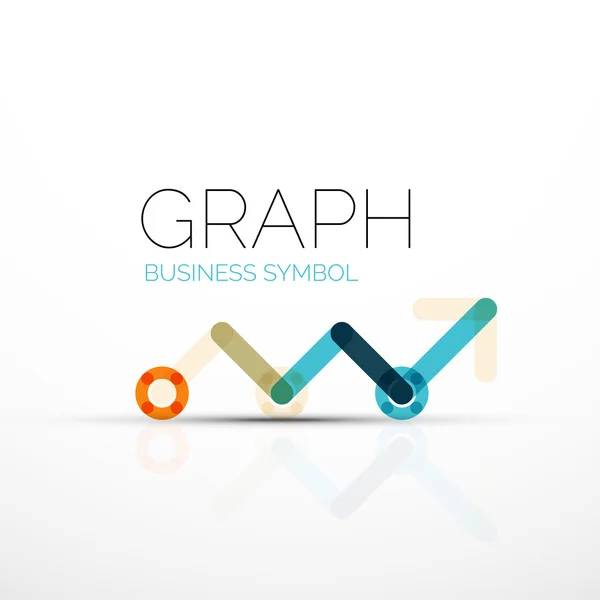 Abstract logo idea, linear chart or graph  business icon. Creative vector logotype design template — Stock Vector