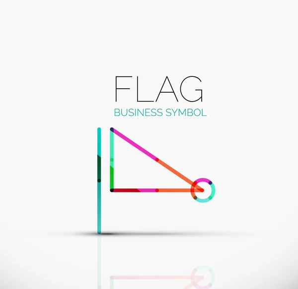 标识旗，抽象的线性几何业务图标 — 图库矢量图片