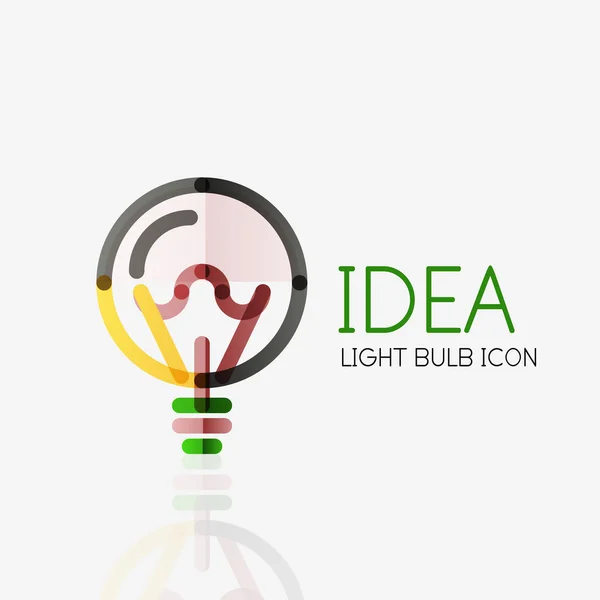 Logo, vector gloeilamp abstracte lineaire geometrische business pictogram. Idee concept — Stockvector