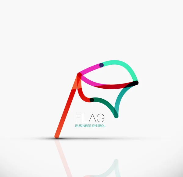 Flaga logo, streszczenie liniowy biznes geometrycznej ikona — Wektor stockowy