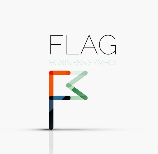 Logo flag, abstract linear geometric business icon — Stock Vector