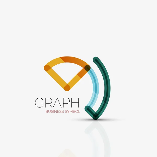 Abstract logo idea, linear chart or graph  business icon. Creative vector logotype design template — Stock Vector